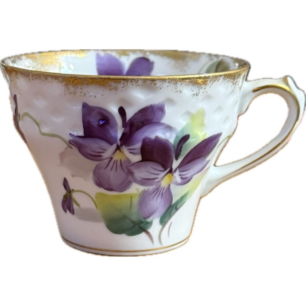 Lefton Purple and Gold Teacup for Dining